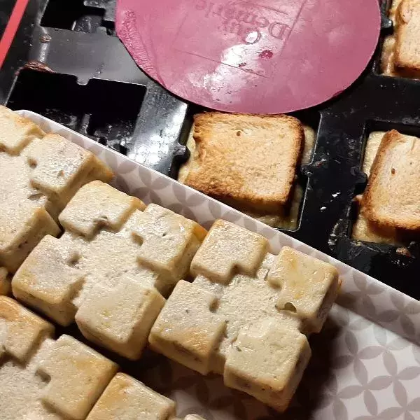 Carrés gourmands de boudins blancs aux pommes