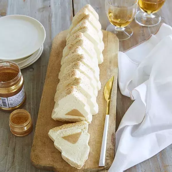 Bûche au chocolat, vanille et caramel