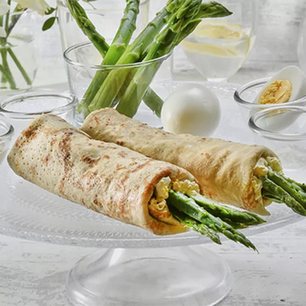 Crêpes salées sans lactose aux asperges