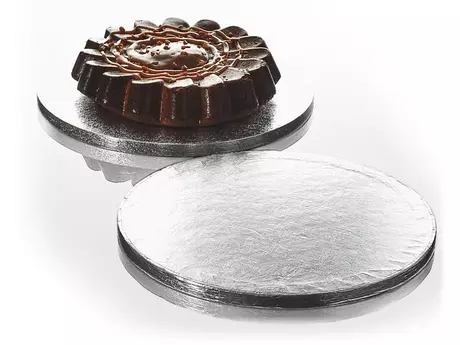 Plateau à gâteau rond argenté 25 cm