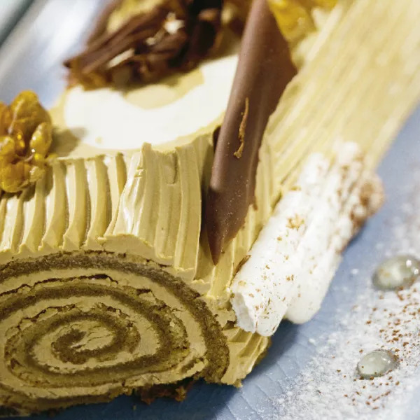 Bûche de Noël au café