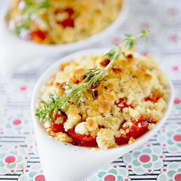 Crumble de tomates aux amandes