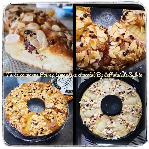 Gâteau couronne moelleux Poires Chocolat Amandine