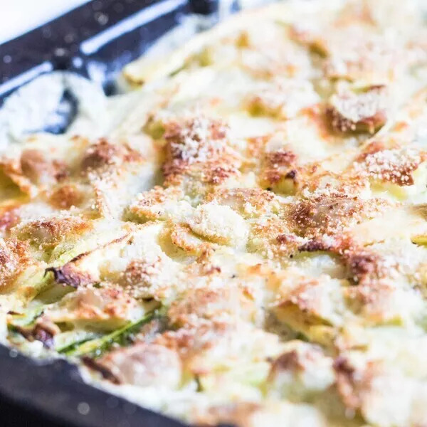 Gratin de ravioles du Dauphiné à la courgette