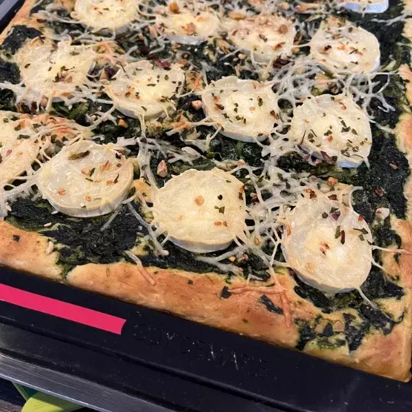 Tarte moelleuse chèvre épinard 