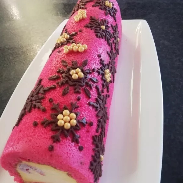 Bûche mangue framboise