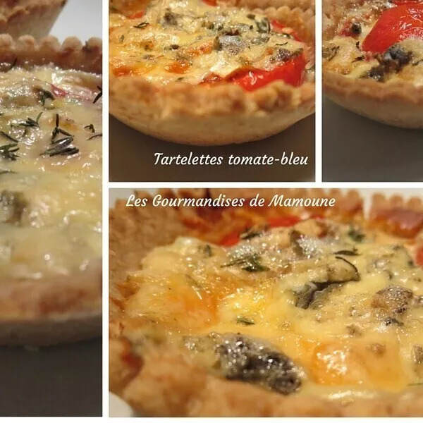 Tartelettes tomate-bleu d’Auvergne