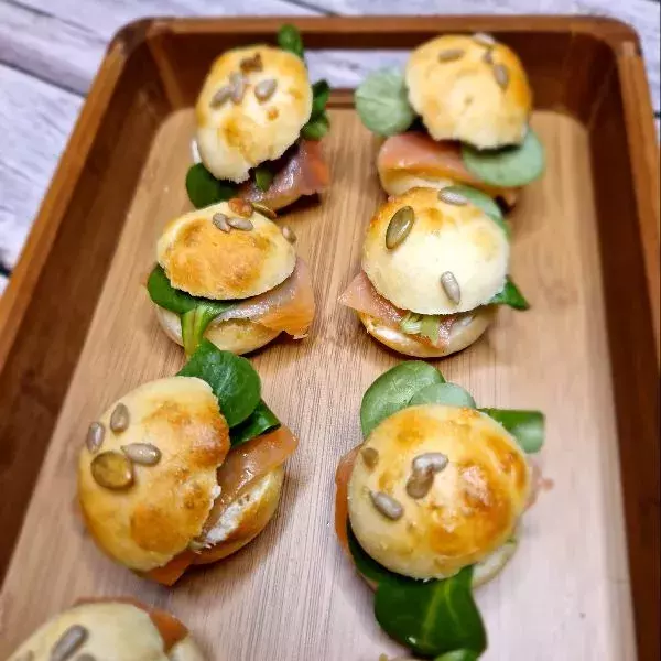 Mini-burger au saumon