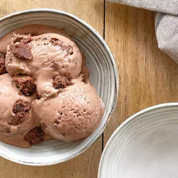 Crème glacée chocolat brownies