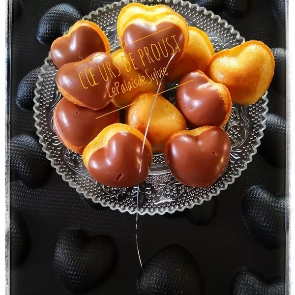 Petits coeurs de Proust - Madeleines coeurs bombés chocolat ou nature