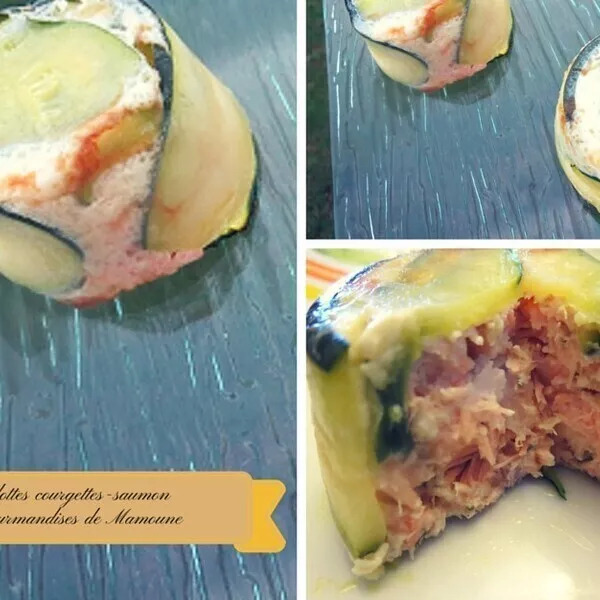 Charlottes de courgettes au saumon