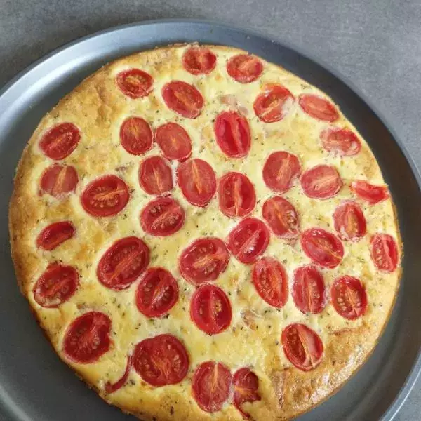 clafoutis au jambon et tomate cerise