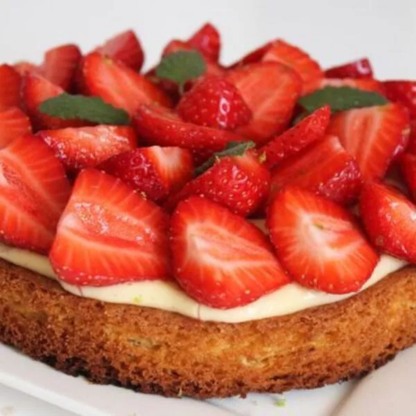 Tarte aux fraises sur sablé breton