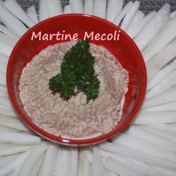 Dips de radis blancs aux rillettes de thon sans cook'in