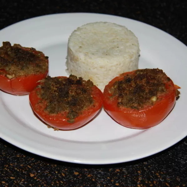 Tomates à la provençale et riz basmati