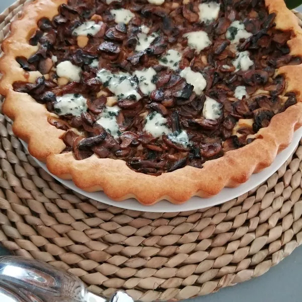 tarte briochée champignons/roquefort