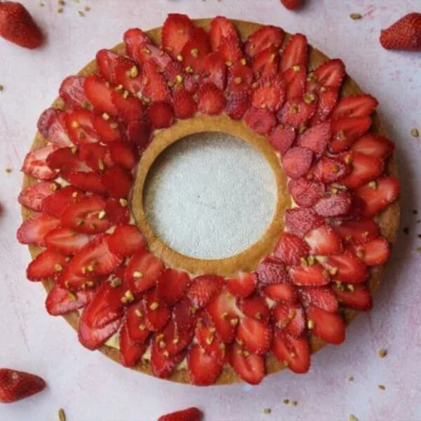 Tarte aux fraises sur sablé breton