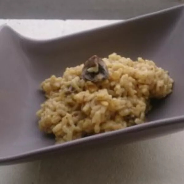 Risotto aux champignons et au lard