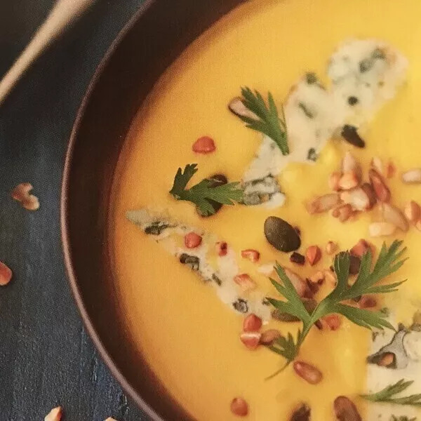 Velouté de carottes au bleu