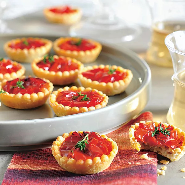 Mini-tartelettes aux poivrons et fromage de brebis