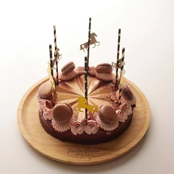 Entremet Carrousel Cassis Myrtille & Chocolat Noir