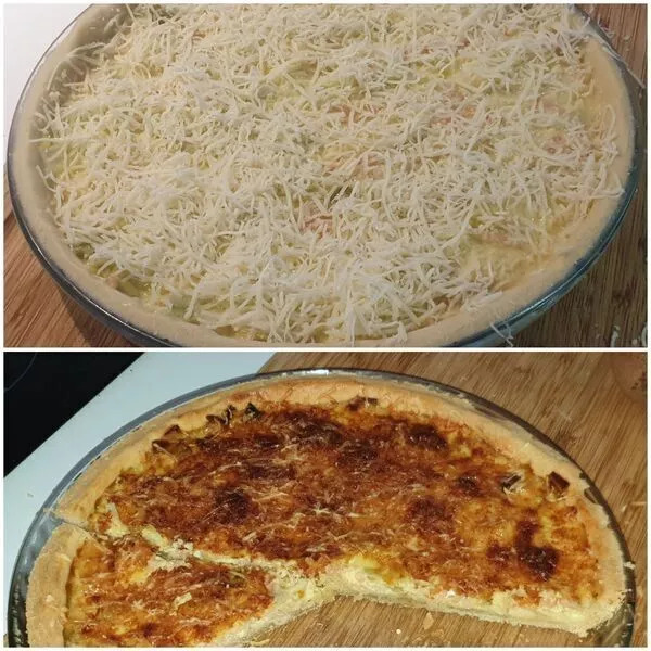 Quiche saumon, poireaux