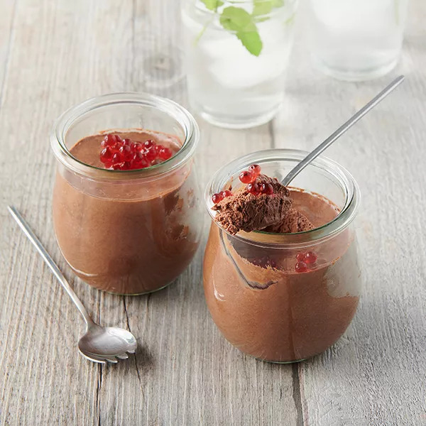 Mousse chocolat aux perles de saveurs cranberry