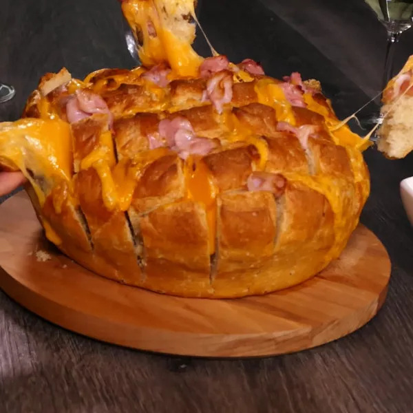 Pain hérisson au bacon et Cheddar