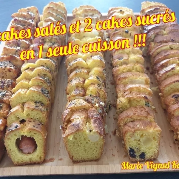 Base pour 5 cakes salés et sucrés pour un apéro dinatoire complet