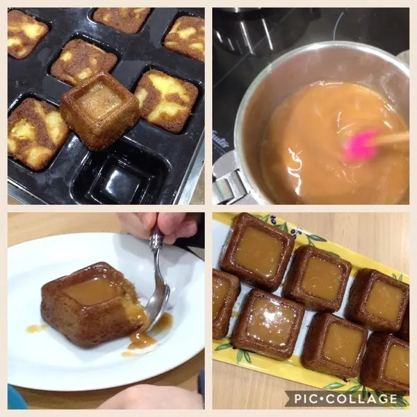 Fondant aux pommes et caramel beurre salé