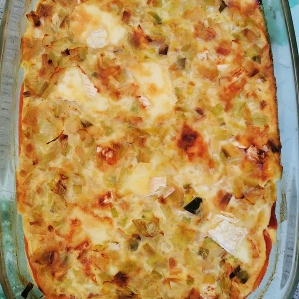 Gratin de poireaux au jambon