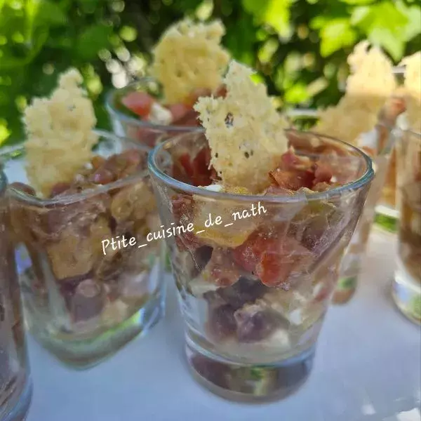 Verrines tomates 🍅 chèvre 🐐 jambon de Bayonne