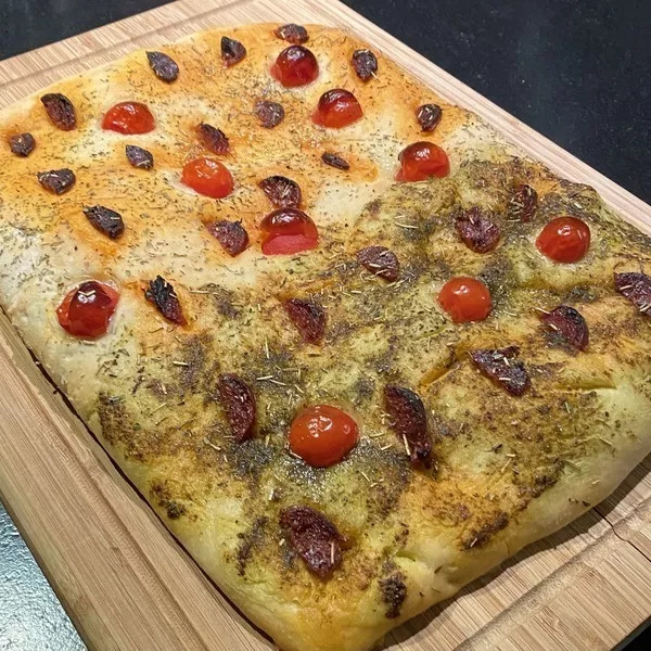 la focaccia au pesto 