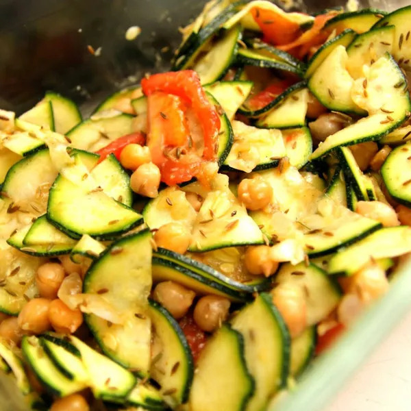 Salade de courgettes épicées avec Be-Save