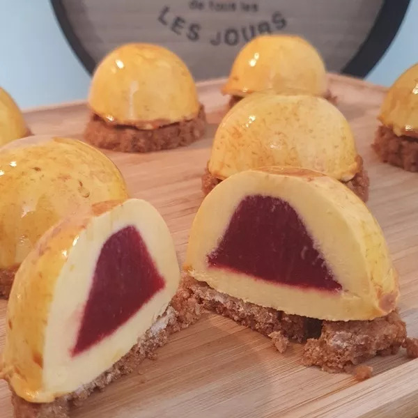 dôme citron, framboise et spéculoos