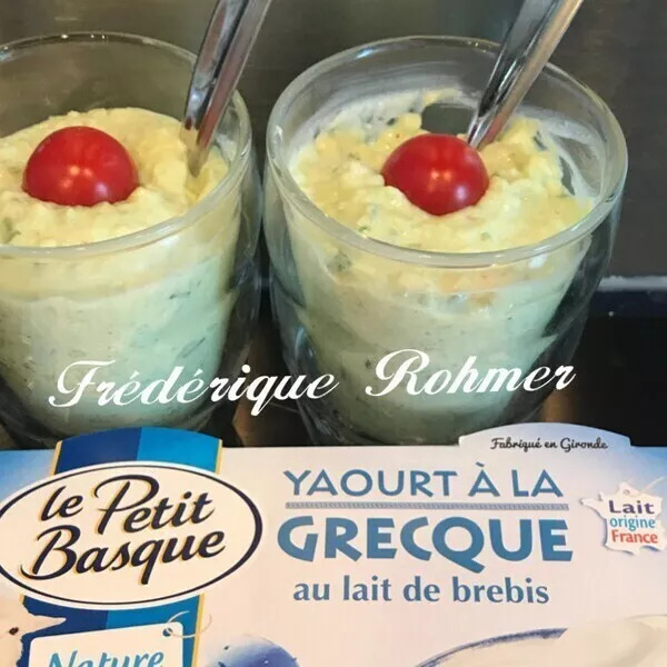 Verrine d'avocat courgette  chèvre 