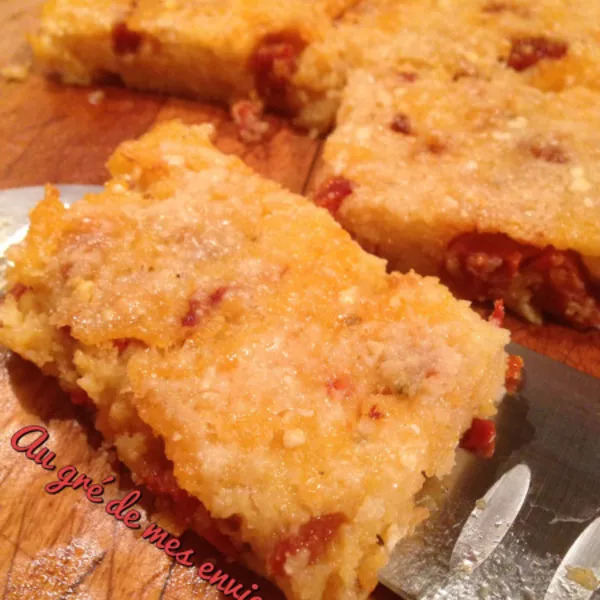 Polenta au chorizo et tomates confites 