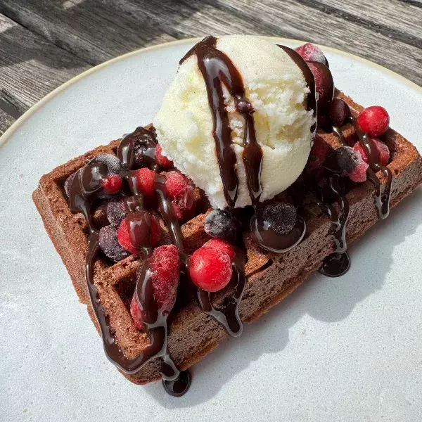 GAUFRES CHOCOLAT GLACE FRUITS ROUGES