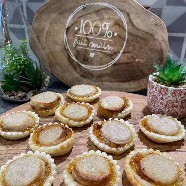 Mini-tartelettes chutney de mangue et boudin blanc