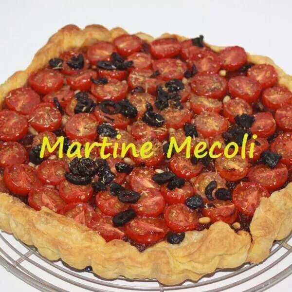 Tarte au confit de poivrons et tomates cerises sans cook'in