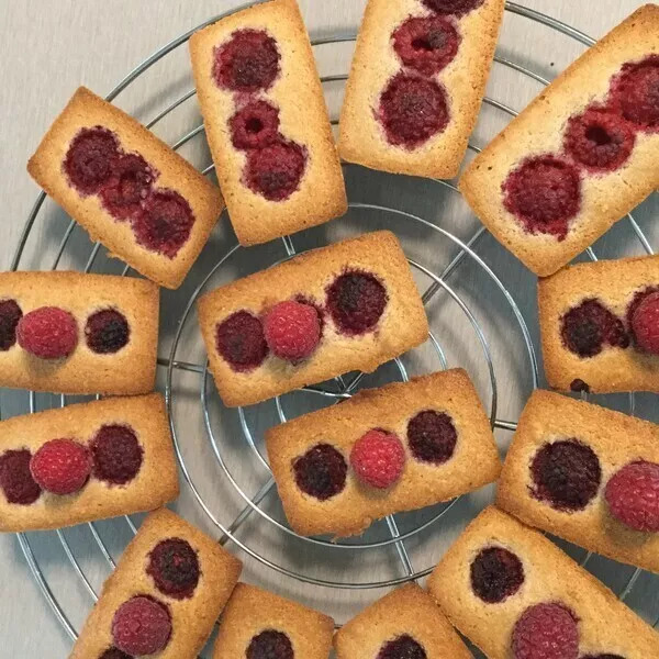 financiers aux framboises et farine de châtaigne