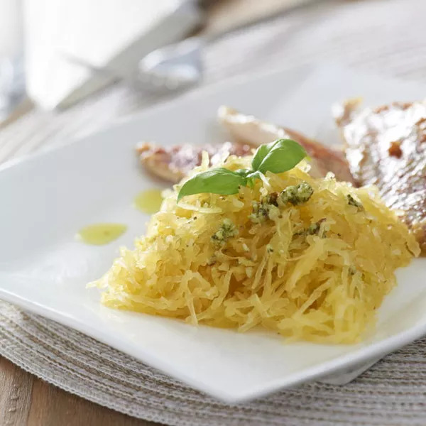 Spaghetti de courge au pesto