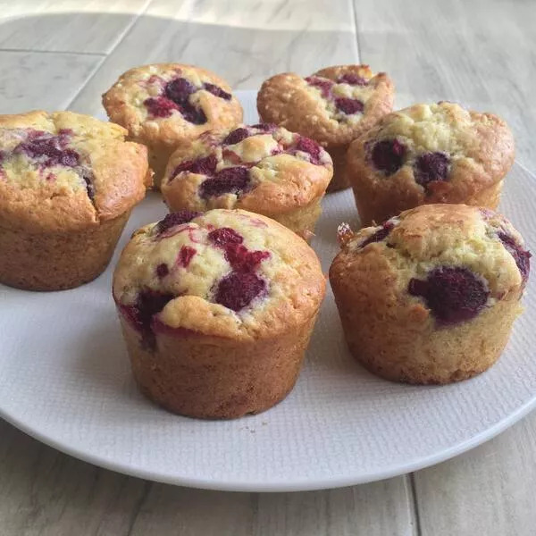 Maxi Muffins chocolat blanc et framboises