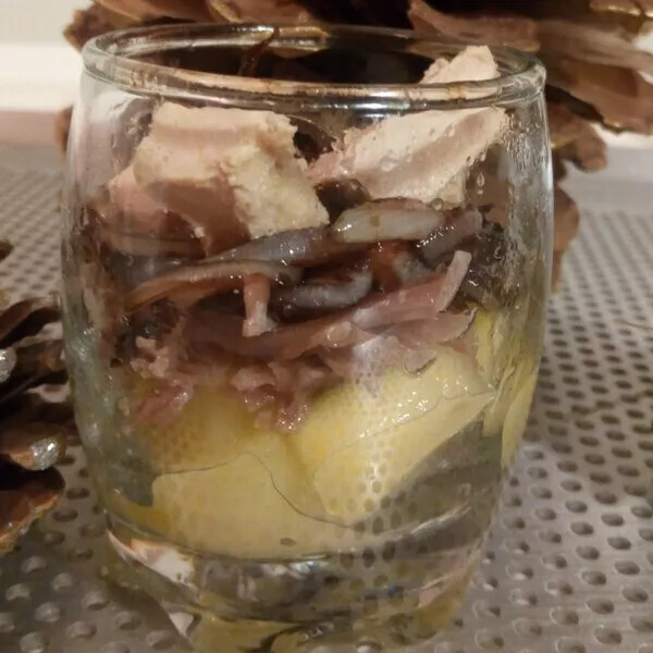 Verrine sucré salé au Confit de canard