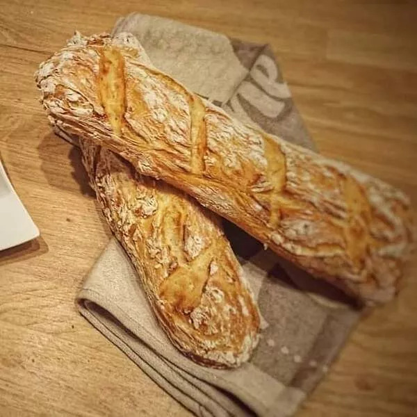 Baguette de pain  sans pétrissage 