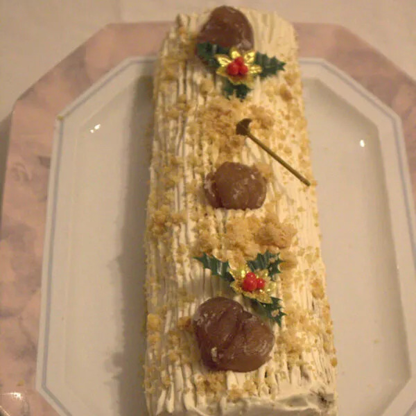 Bûche de Noël crumble de pommes