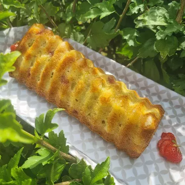 Cake à la rhubarbe et aux fraises 🍓 