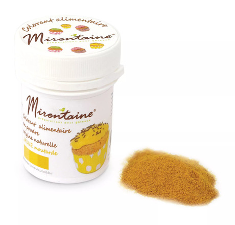 Colorant poudre d’origine naturelle bio – jaune moutarde