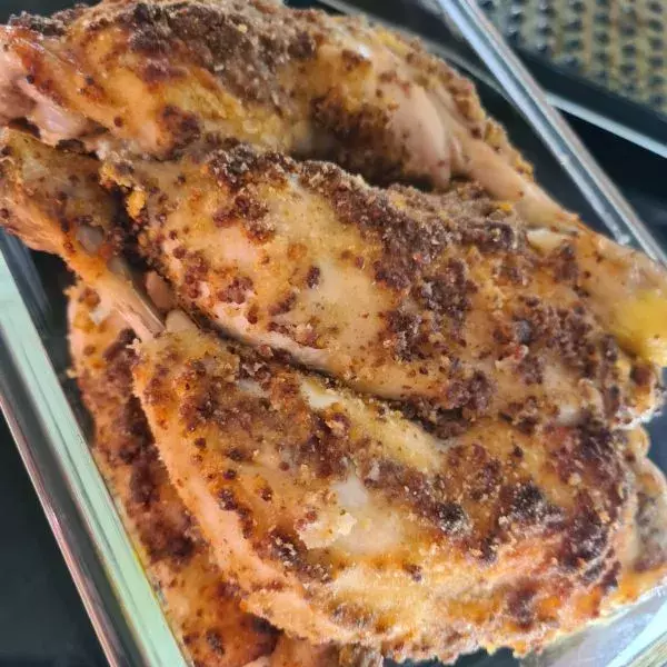 Cuisses de poulet en croûte de moutarde