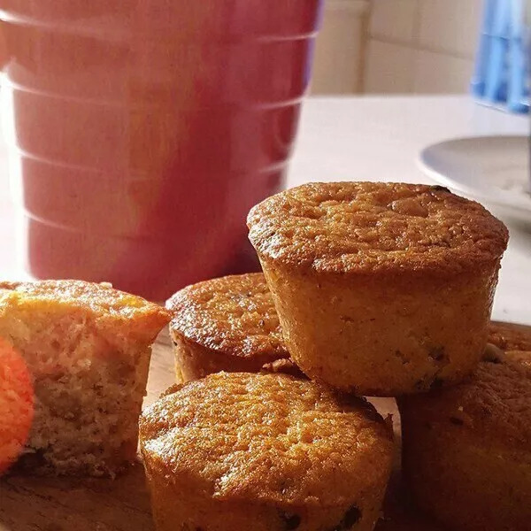 Muffin pain d'épices agrumes et chocolat (sans oeufs)